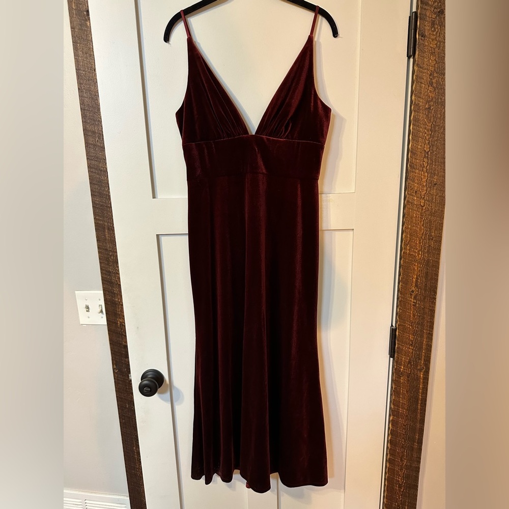 Anthropologie BHLDN Jenny Yoo Deep V Velvet Dress